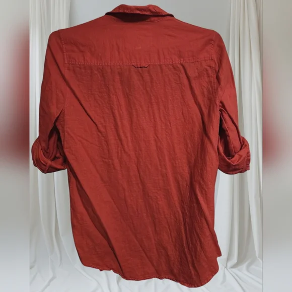 Express Coral Button-Up Shirt - Picture 3 of 3